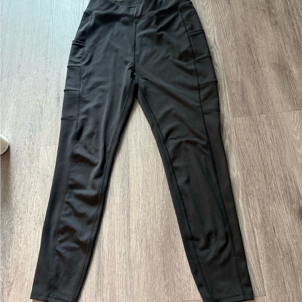 POP Fit Black High-Waist Performance Leggings with Paneled Sides
